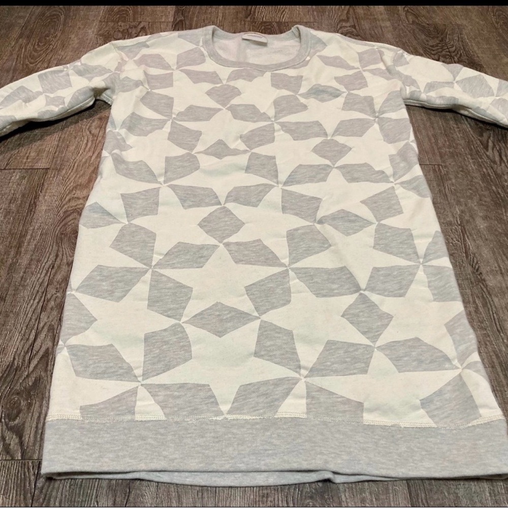 Women’s Scotch & Soda Amsterdams Blauw Stars Sweatshirt/Minidress Shirt Dress